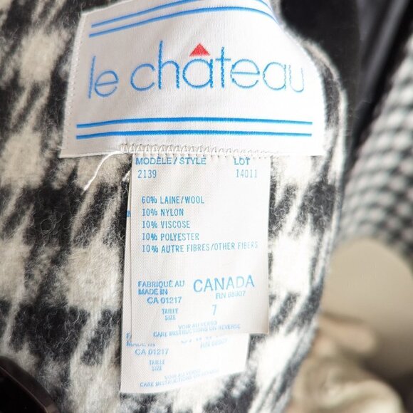 Le Chateau Black and White Houndstooth Coat - Picture 4 of 10